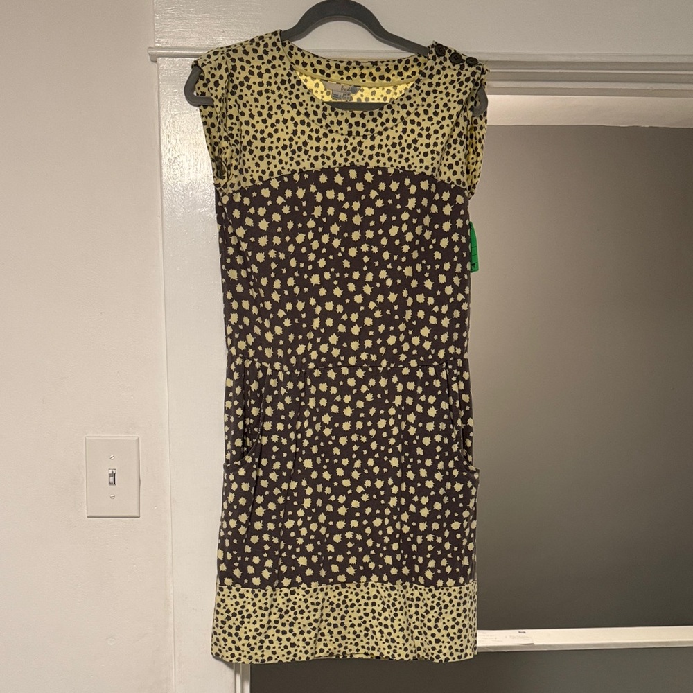 Boden purple and Yellow Polka Dot Mini Dress